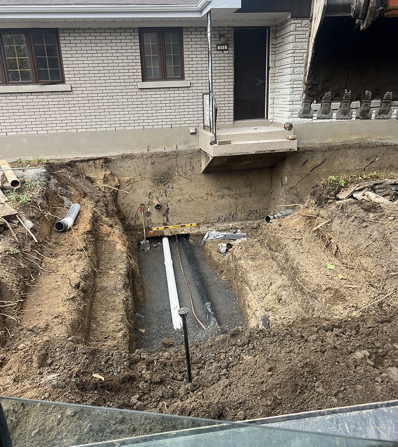 installation d'egout sanitaire
